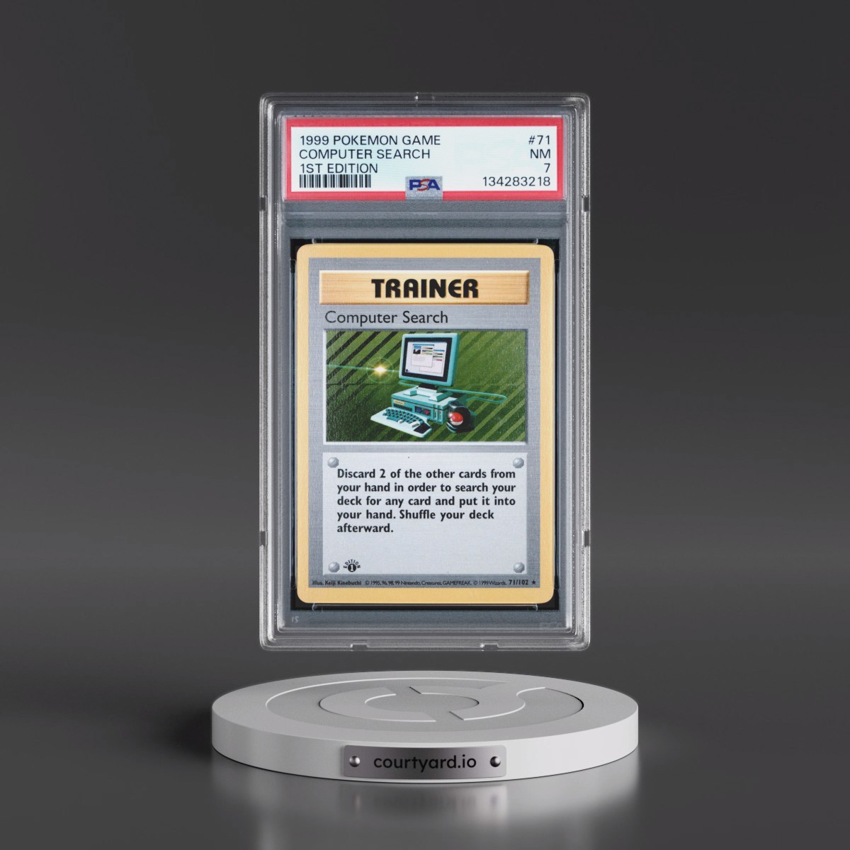 1999 Pokémon Game #71 Computer Search - 1st Edition (PSA 7 NM)