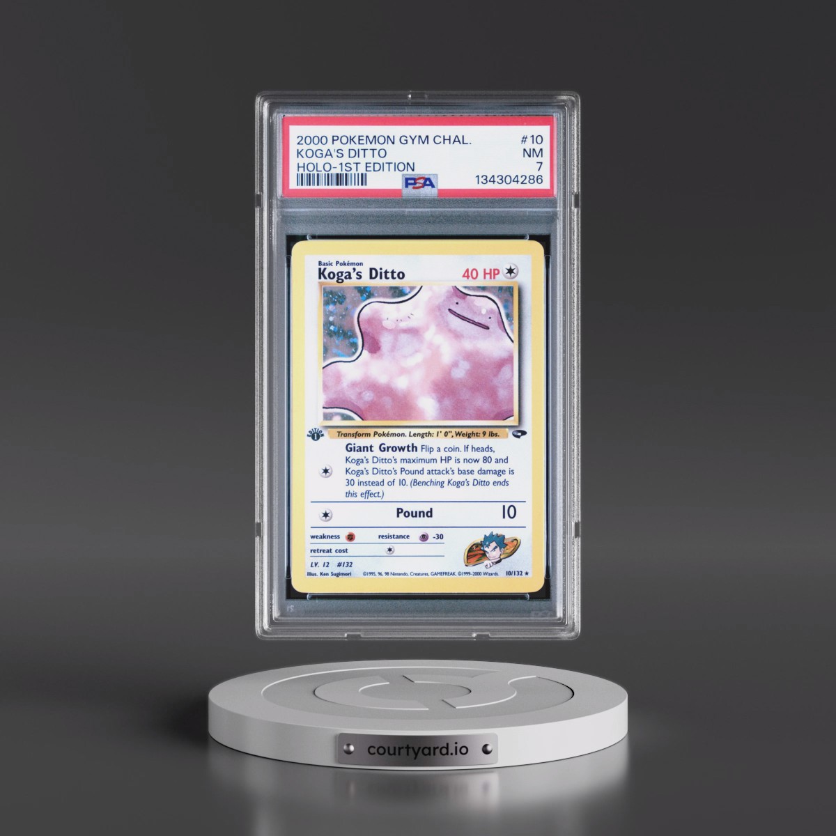2000 Pokémon Gym Challenge #10 Koga's Ditto - 1st Edition Holo (PSA 7 NM)