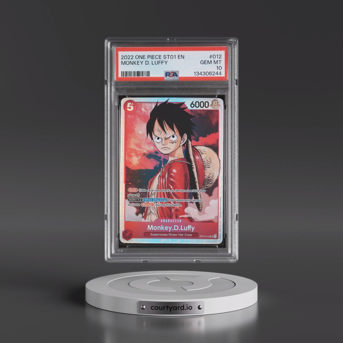 2022 One Piece Starter Deck ST01-Straw Hat Crew #012 Monkey D. Luffy (PSA 10 GEM MINT)