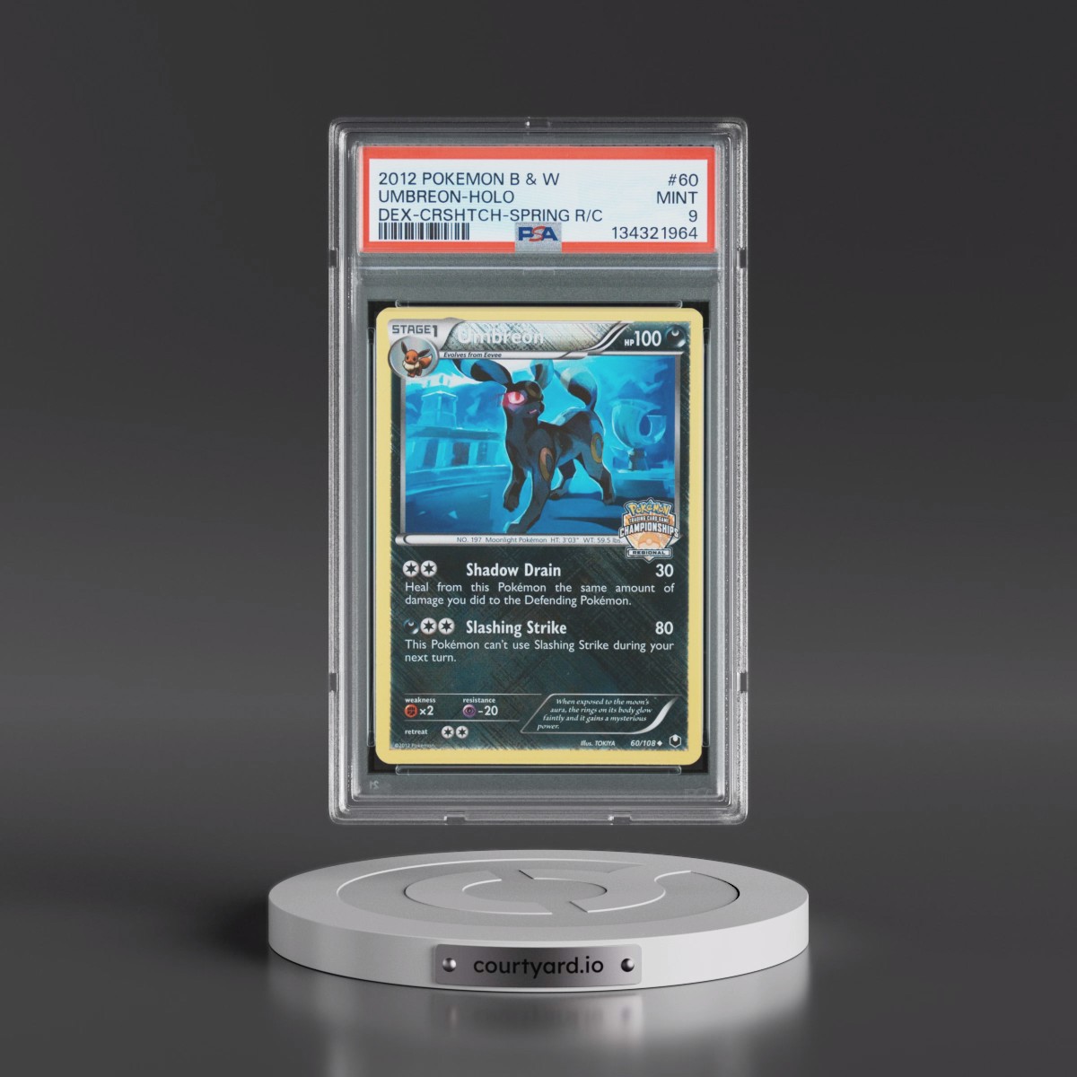 2012 Pokémon Black & White Dark Explorers #60 Umbreon - Holo Crosshatch-2012 Spring Regional Championships (PSA 9 MINT)
