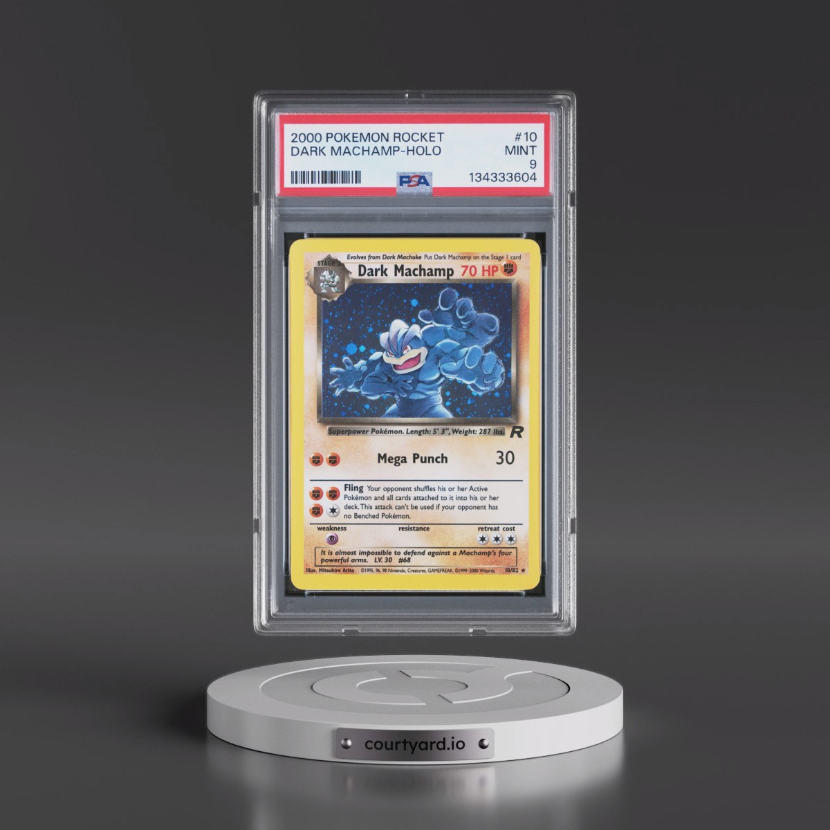2000 Pokémon Rocket #10 Dark Machamp - Holo (PSA 9 MINT)