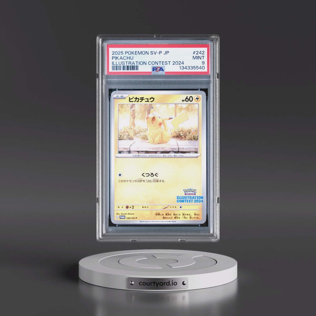 2025 Pokémon SV-P Promo #242 Pikachu - Illustration Contest 2024 (PSA 9 MINT)