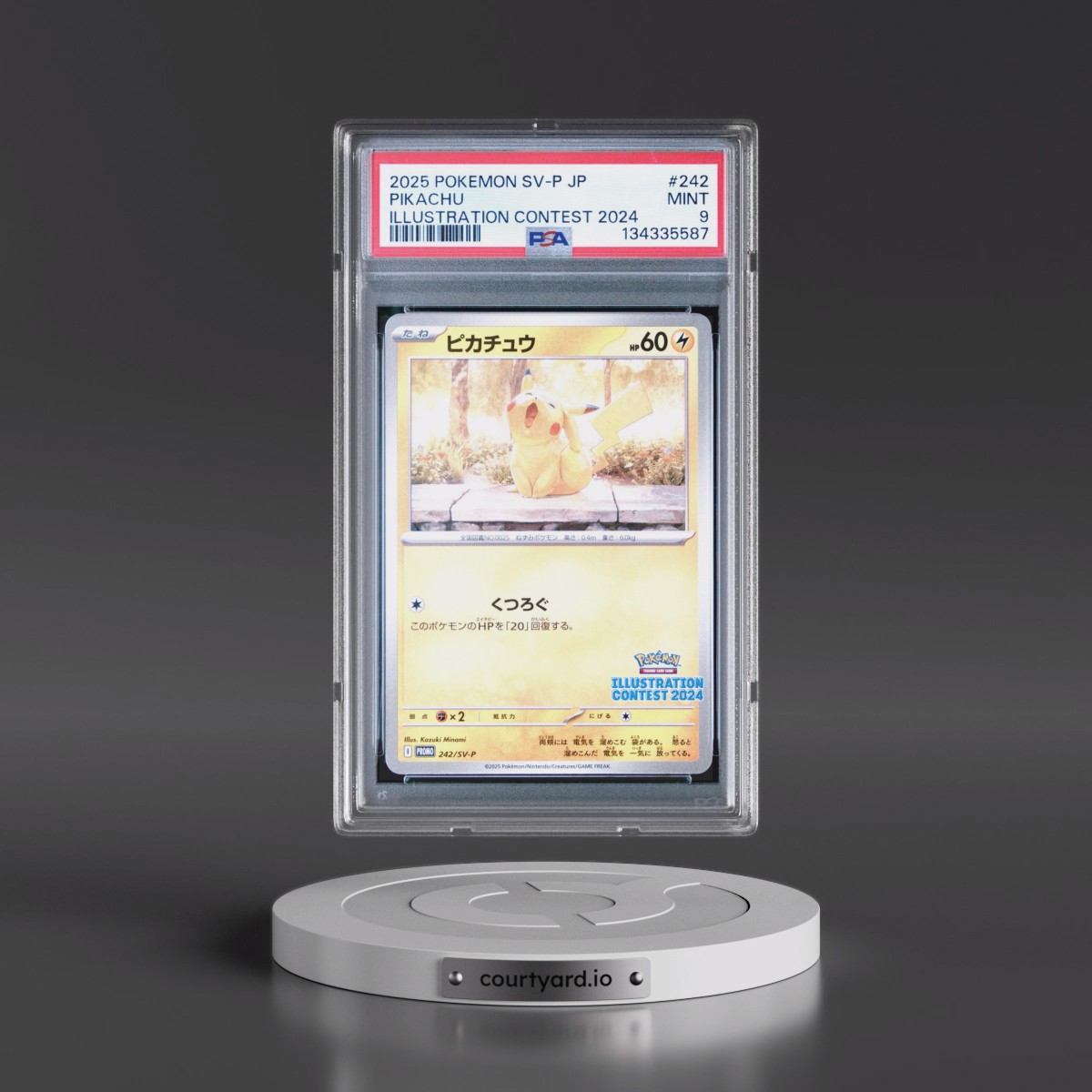 2025 Pokémon SV-P Promo #242 Pikachu - Illustration Contest 2024 (PSA 9 MINT)