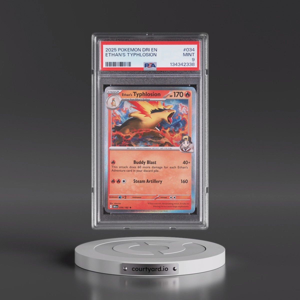 2025 Pokémon Dri EN-Destined Rivals #034 Ethan's Typhlosion (PSA 9 MINT)