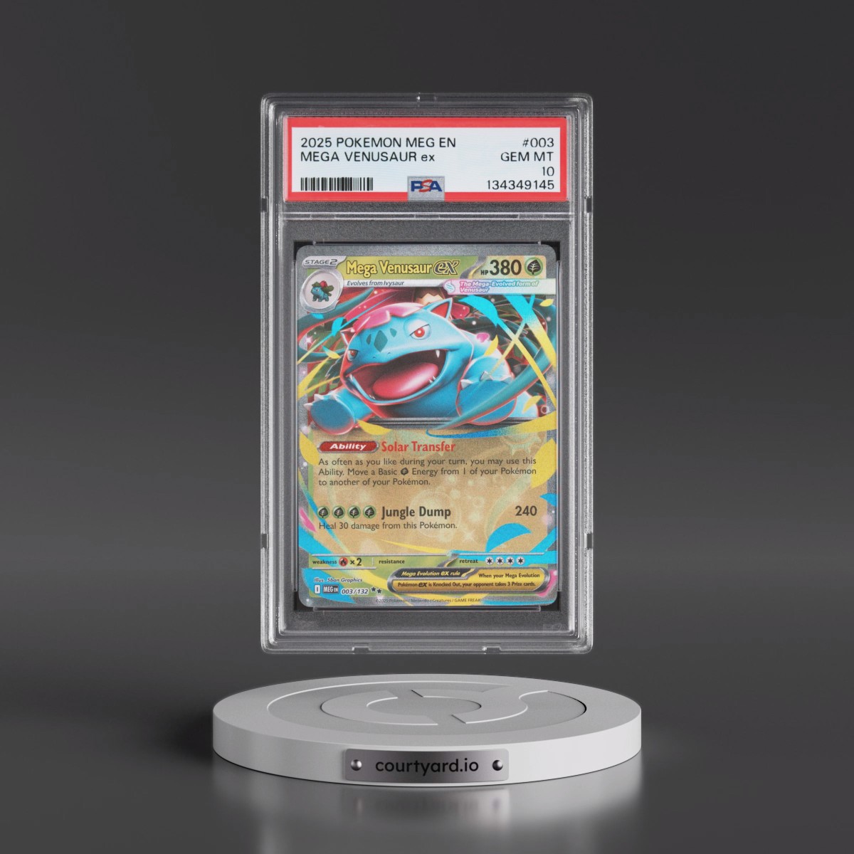 2025 Pokémon Meg EN-Mega Evolution #003 Mega Venusaur EX - Holo (PSA 10 GEM MINT)