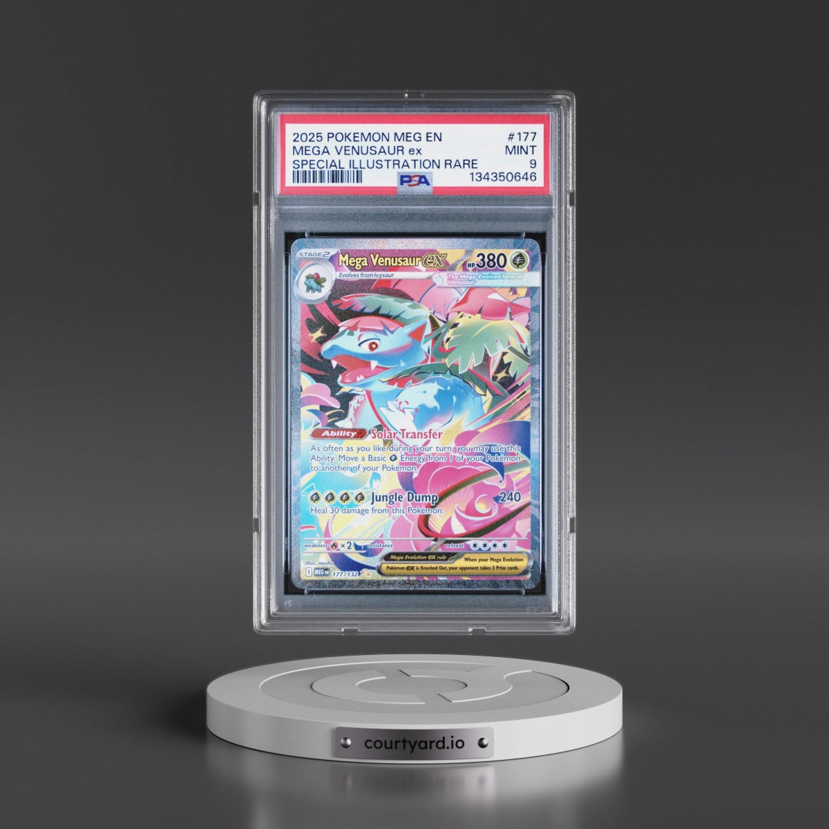 2025 Pokémon Meg EN-Mega Evolution #177 Mega Venusaur EX - Holo Special Illustration Rare (PSA 9 MINT)