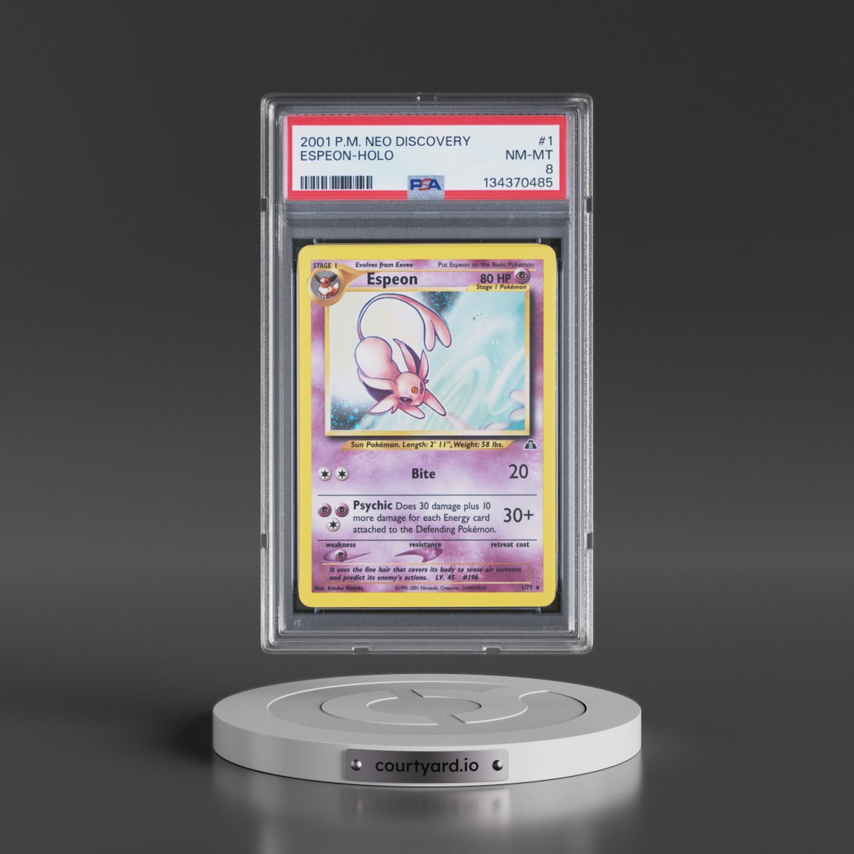 2001 Pokémon Neo Discovery Espeon - Holo #1 PSA 8