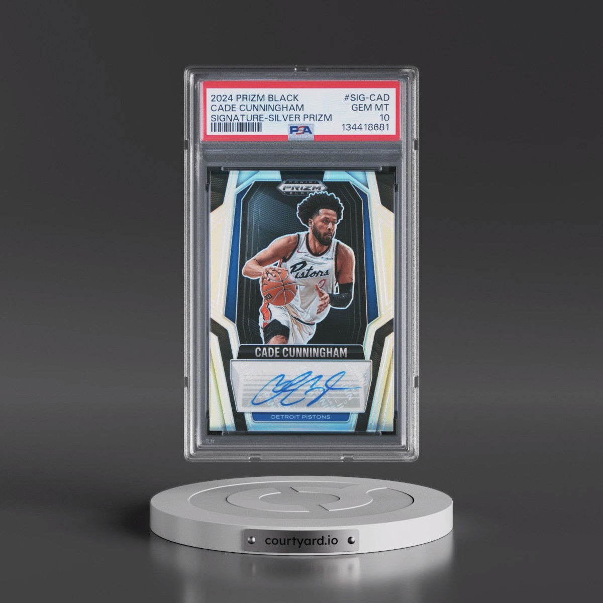 2024 Panini Prizm Black Signatures #SIG-CAD Cade Cunningham - Silver Prizm (PSA 10 GEM MINT)