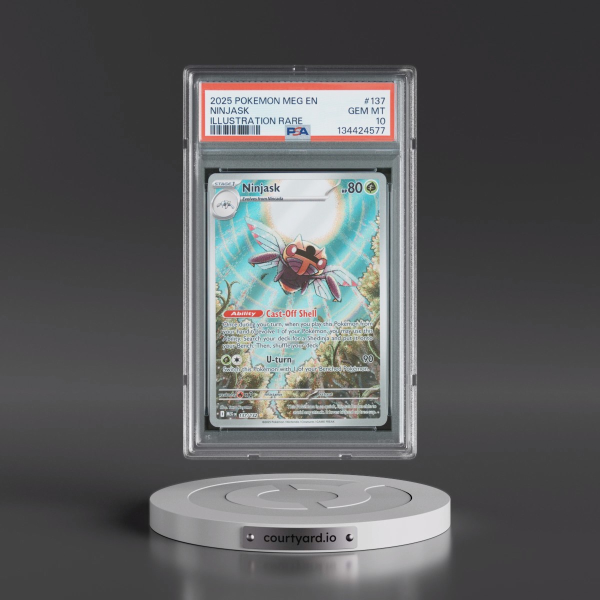 2025 Pokémon Meg EN-Mega Evolution #137 Ninjask - Illustration Rare (PSA 10 GEM MINT)