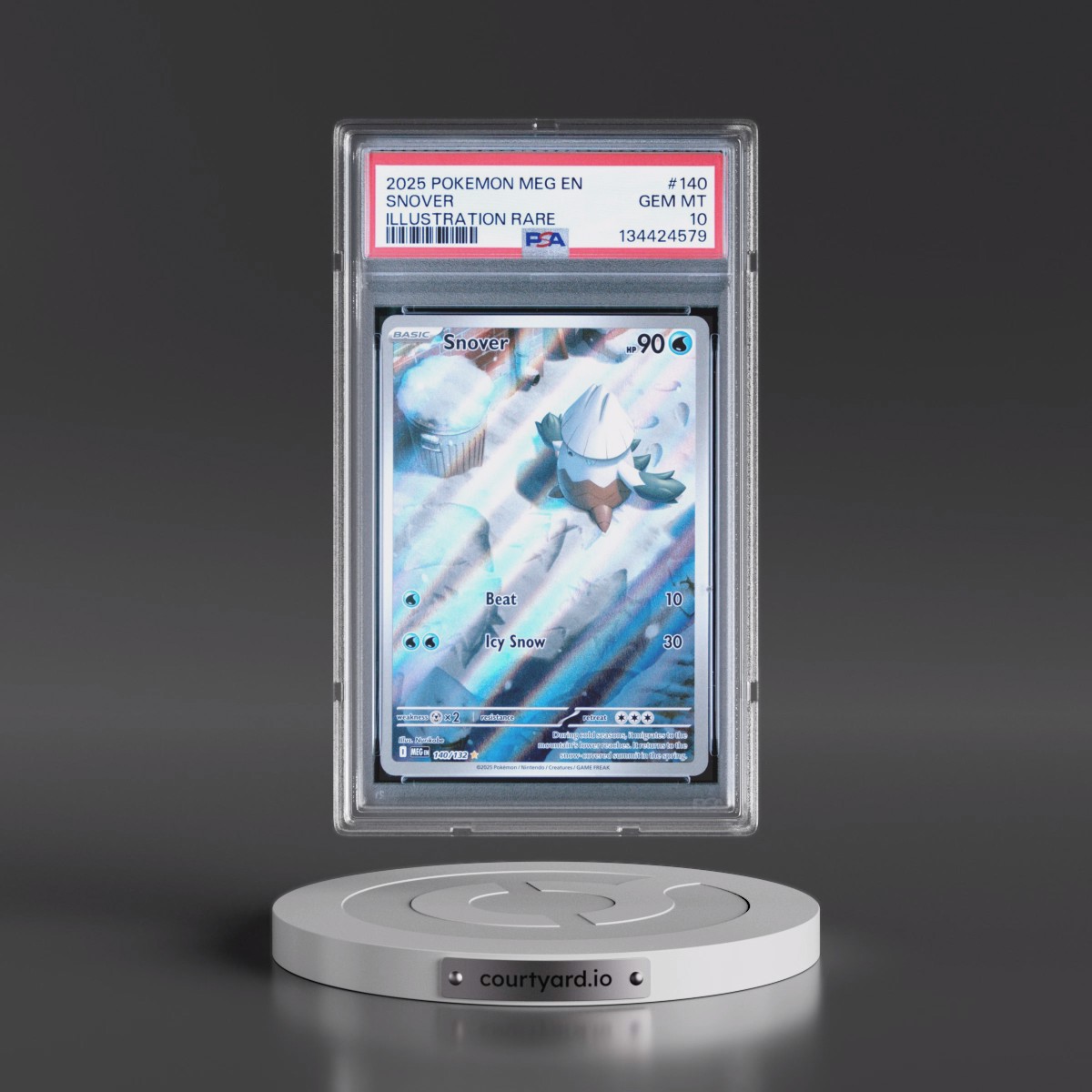 2025 Pokémon Meg EN-Mega Evolution #140 Snover - Illustration Rare (PSA 10 GEM MINT)