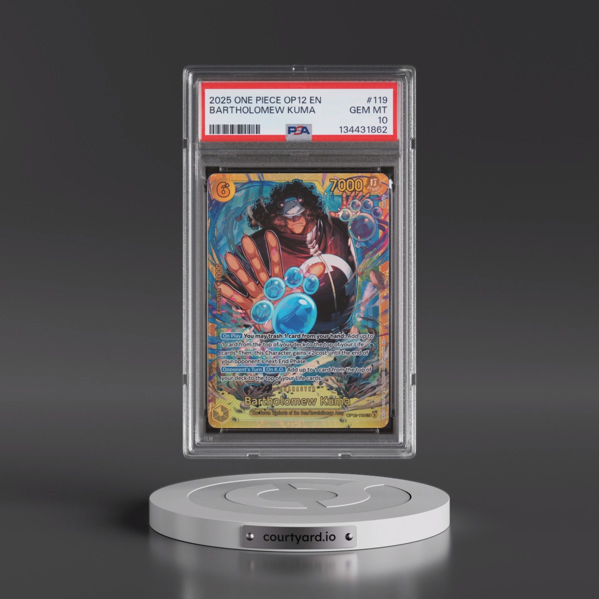 2025 One Piece OP12-Legacy of the Master #119 Bartholomew Kuma (PSA 10 GEM MINT)