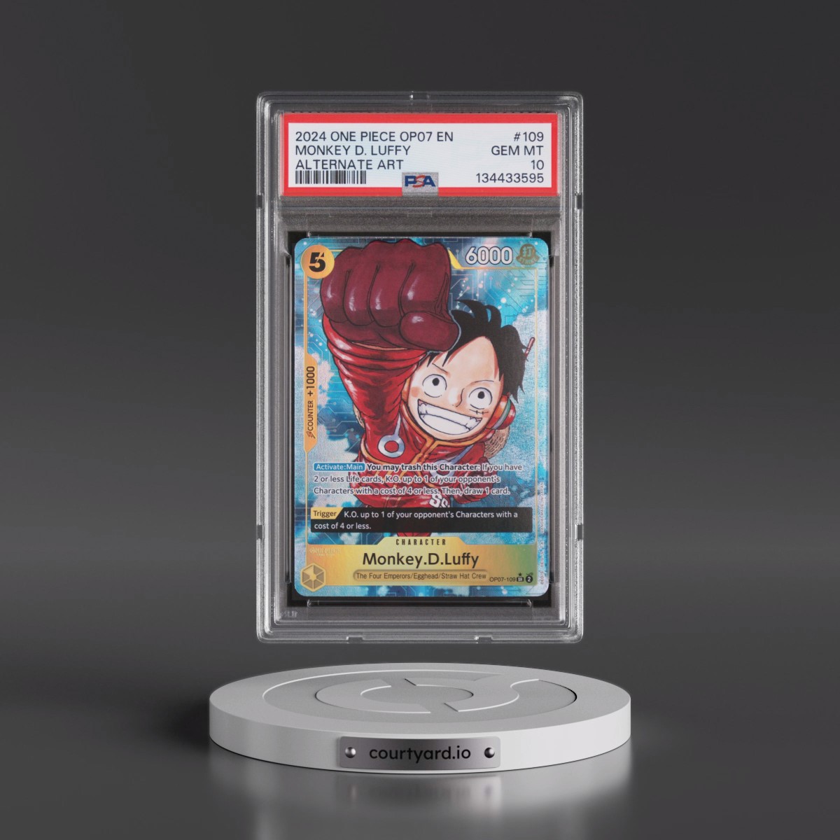 2024 One Piece OP07-500 Years in the Future #109 Monkey D. Luffy - Alternate Art (PSA 10 GEM MINT)