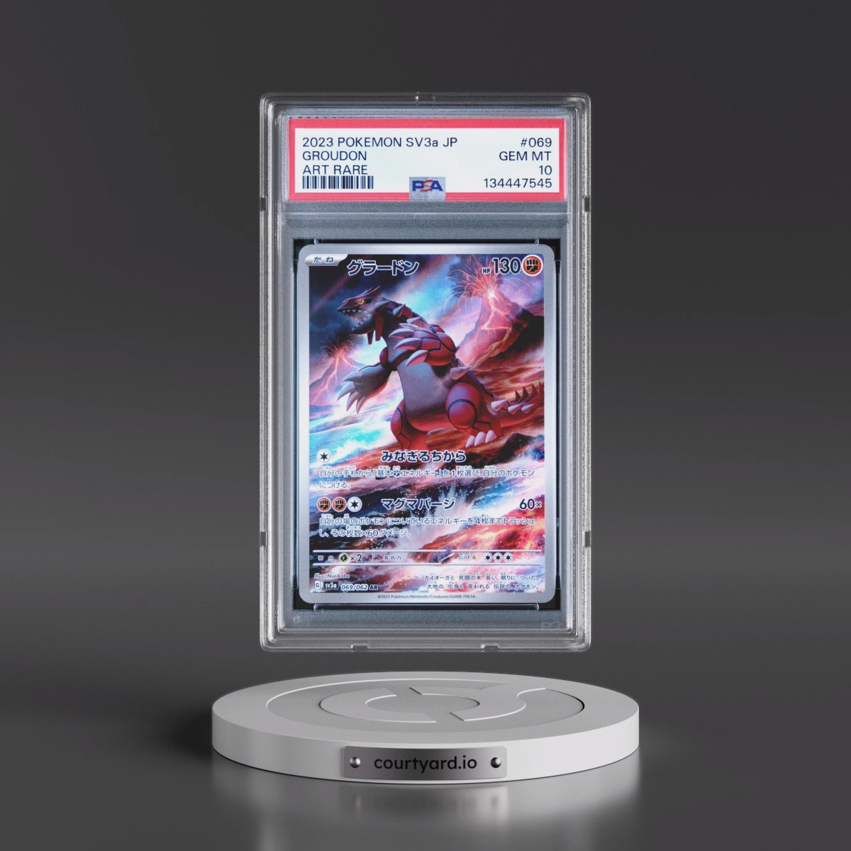 2023 Pokémon Sv3a-Raging Surf #069 Groudon - Art Rare (PSA 10 GEM MINT)