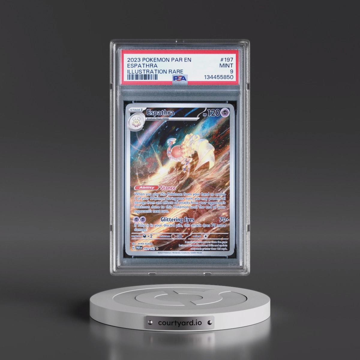 2023 Pokémon Par EN-Paradox Rift #197 Espathra - Illustration Rare (PSA 9 MINT)