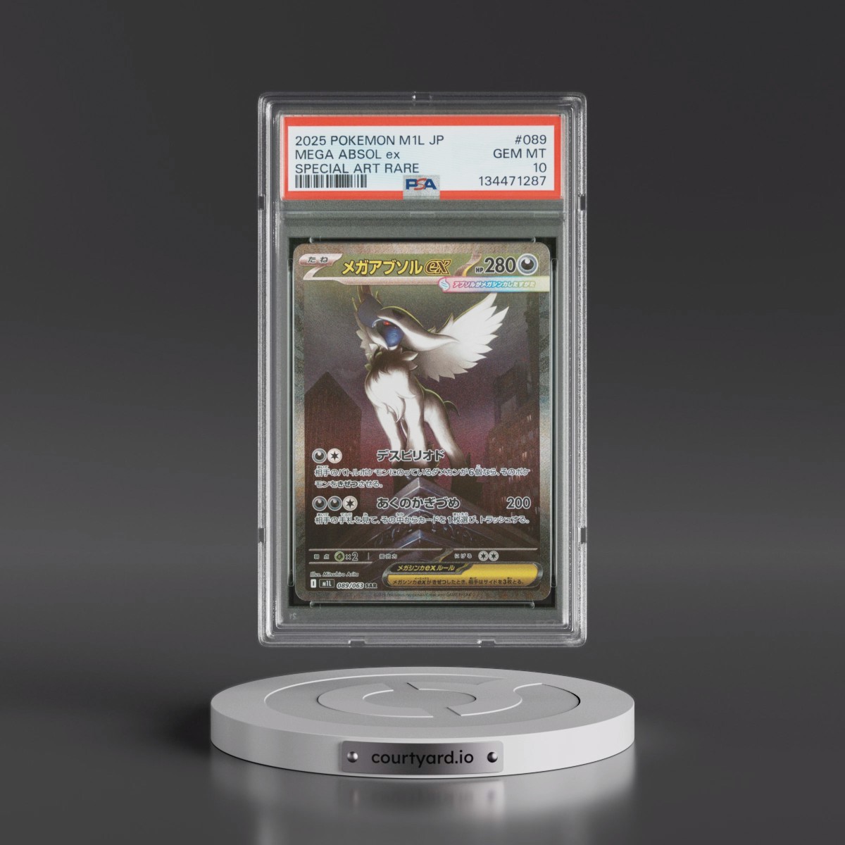 2025 Pokémon M1l-Mega Brave #089 Mega Absol EX - Holo Special Art Rare (PSA 10 GEM MINT)
