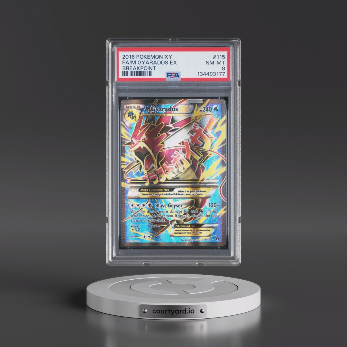 2016 Pokémon XY Breakpoint #115 M Gyarados EX - Holo Full Art (PSA 8 NM-MT)