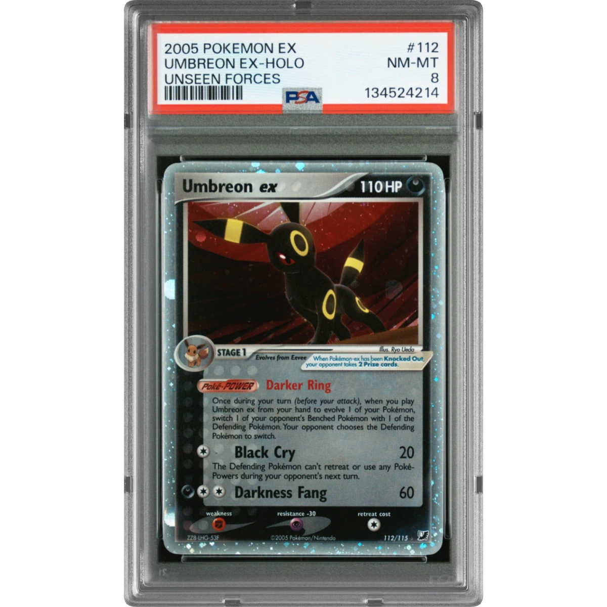 2005 Pokémon EX Unseen Forces #112 Umbreon EX - Holo (PSA 8 NM-MT)