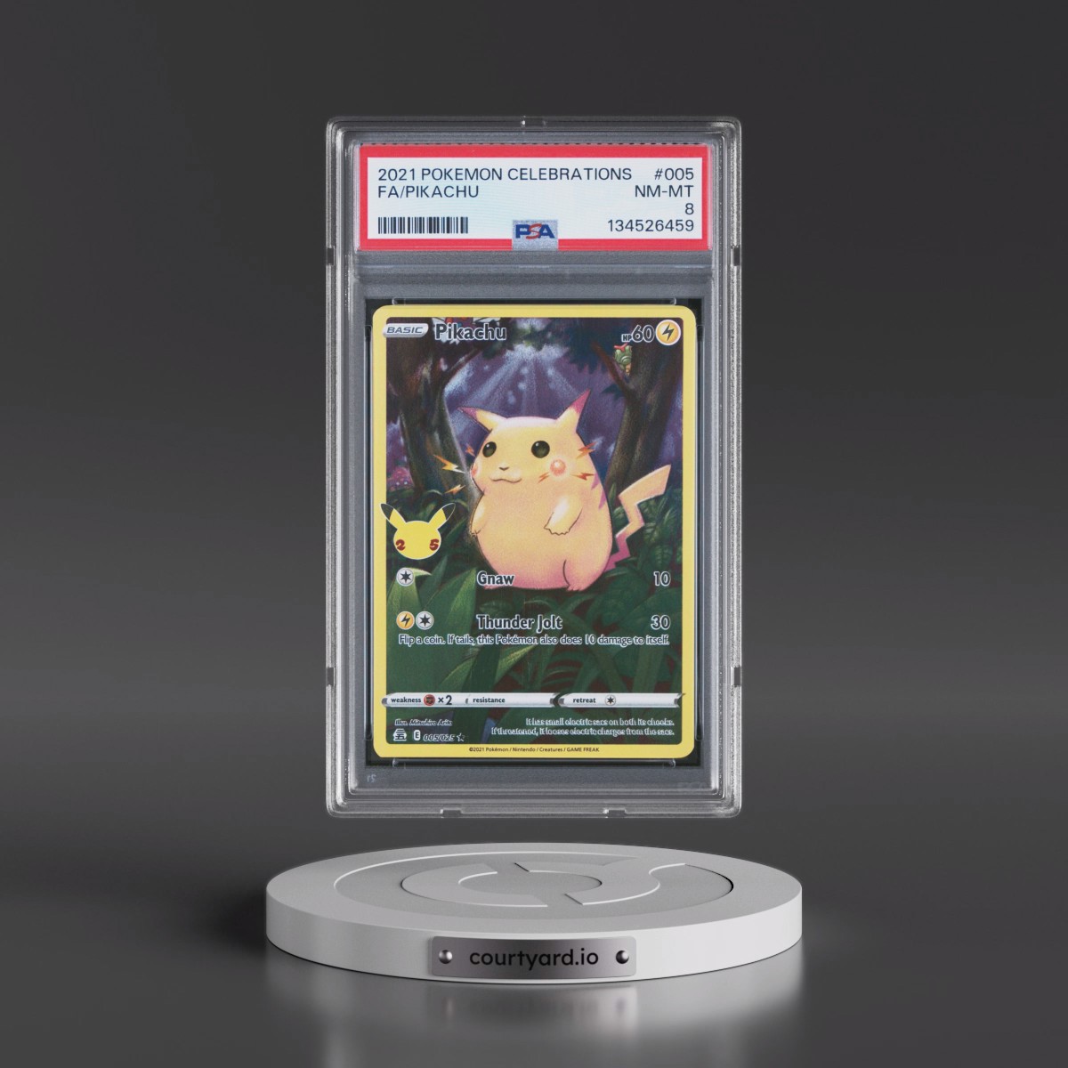 2021 Pokémon Celebrations #005 Pikachu - Full Art (PSA 8 NM-MT)