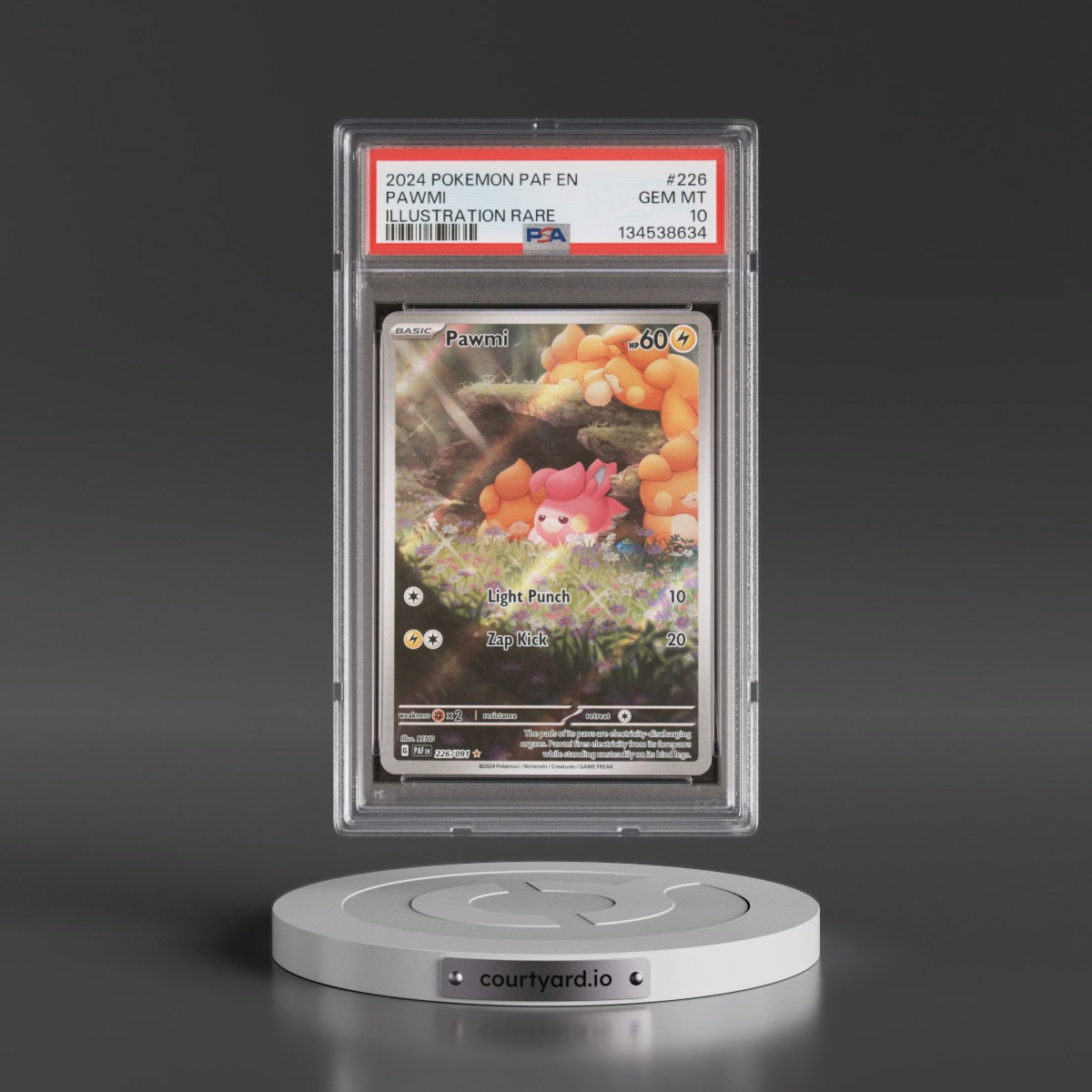 2024 Pokémon Paf EN-Paldean Fates #226 Pawmi - Illustration Rare (PSA 10 GEM MINT)