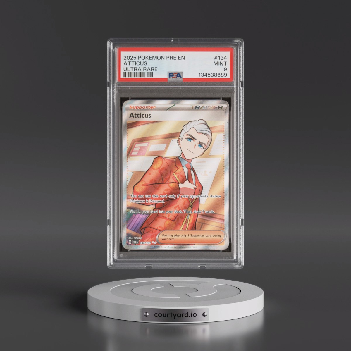 2025 Pokémon Pre EN-Prismatic Evolutions #134 Atticus - Ultra Rare (PSA 9 MINT)