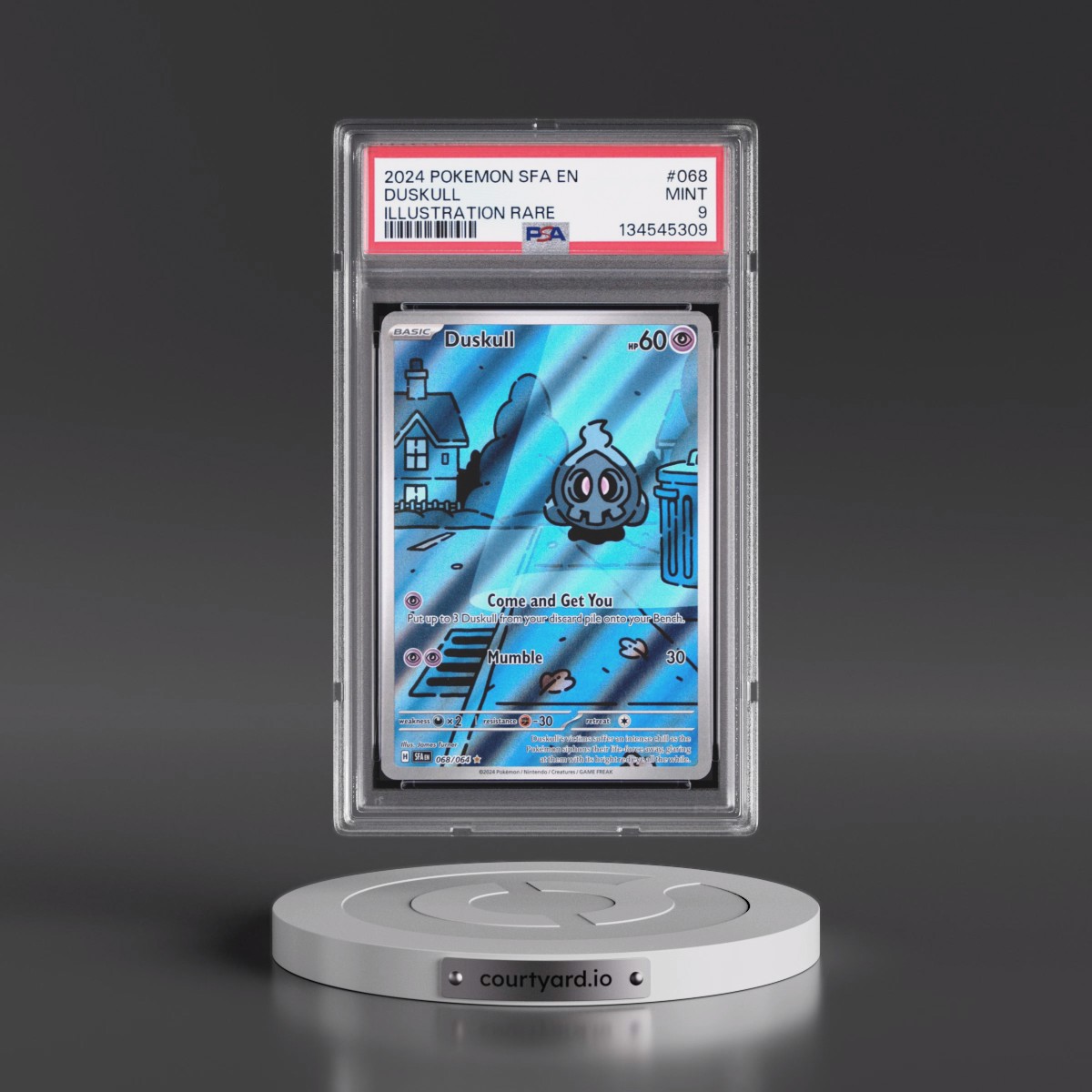 2024 Pokémon Sfa EN-Shrouded Fable #068 Duskull - Illustration Rare (PSA 9 MINT)
