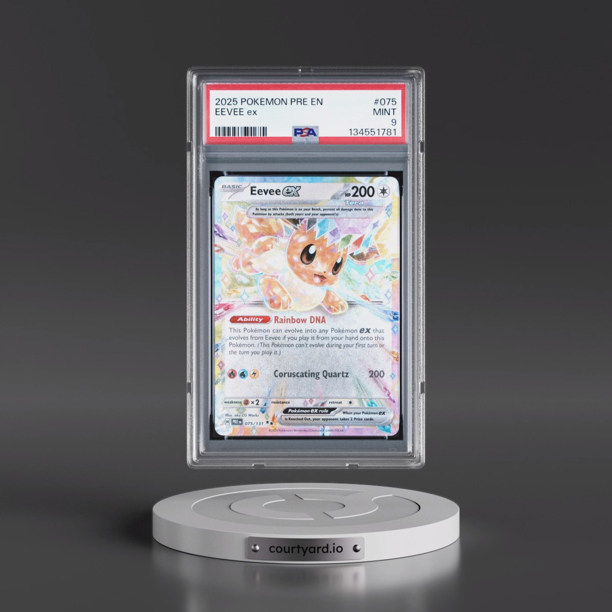 2025 Pokémon Pre EN-Prismatic Evolutions #075 Eevee EX - Holo (PSA 9 MINT)