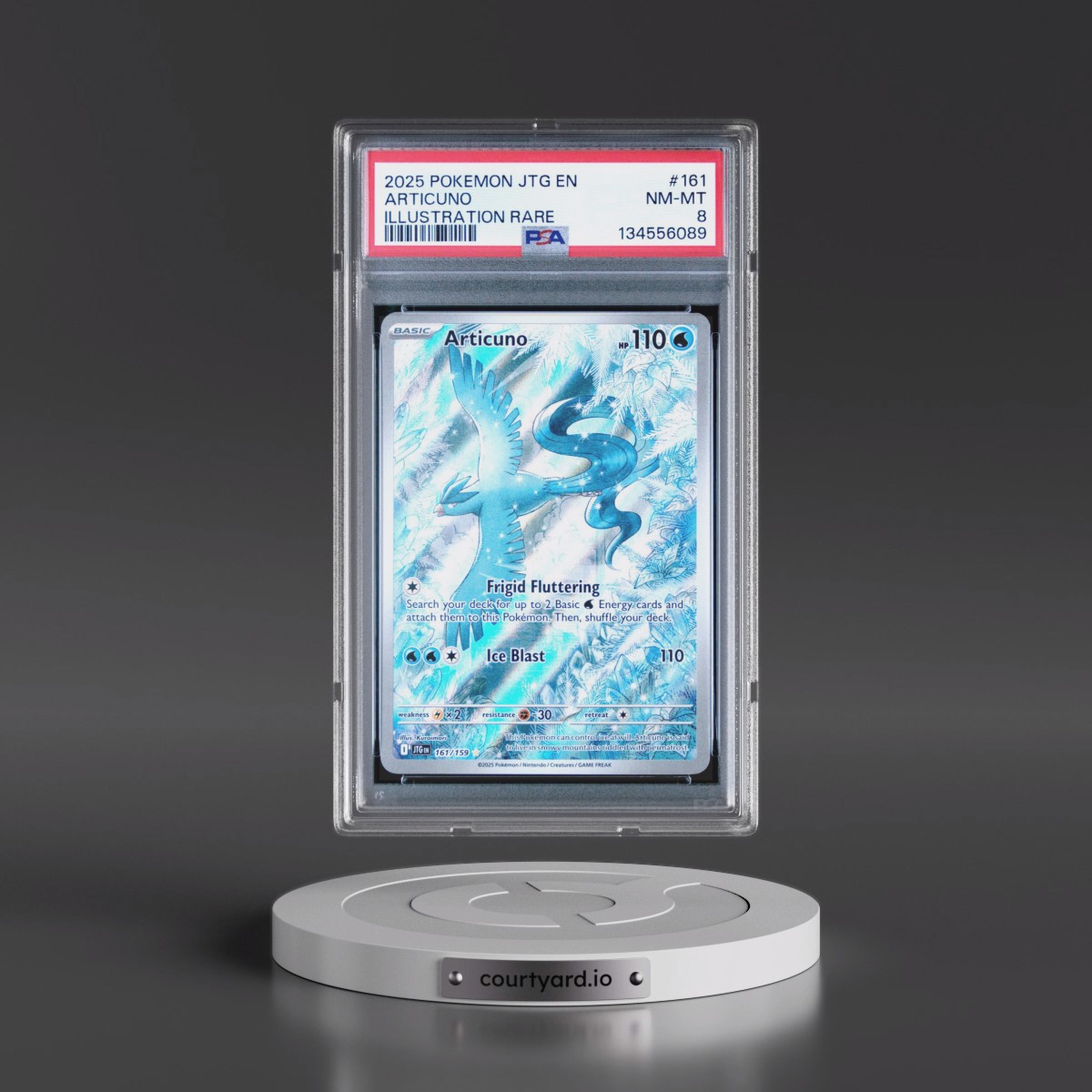 2025 Pokémon Jtg EN-Journey Together #161 Articuno - Illustration Rare (PSA 8 NM-MT)