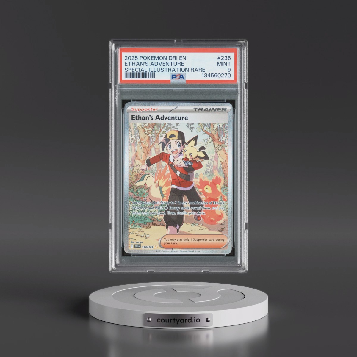 2025 Pokémon Dri EN-Destined Rivals #236 Ethan's Adventure - Special Illustration Rare (PSA 9 MINT)