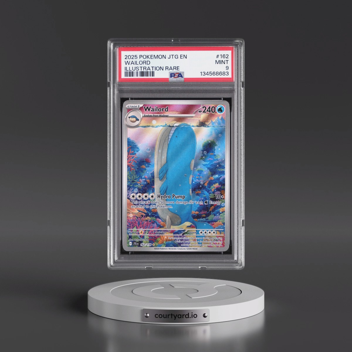 2025 Pokémon Jtg EN-Journey Together #162 Wailord - Illustration Rare (PSA 9 MINT)
