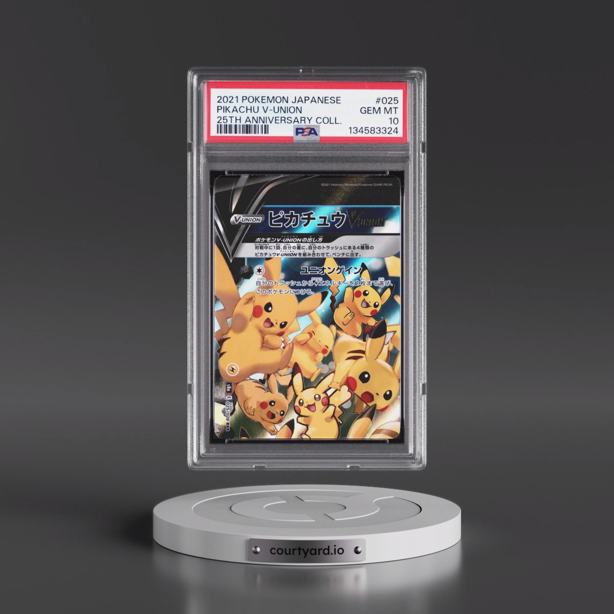 2021 Pokémon 25th Anniversary Collection #025 Pikachu V-Union (PSA 10 GEM MINT)