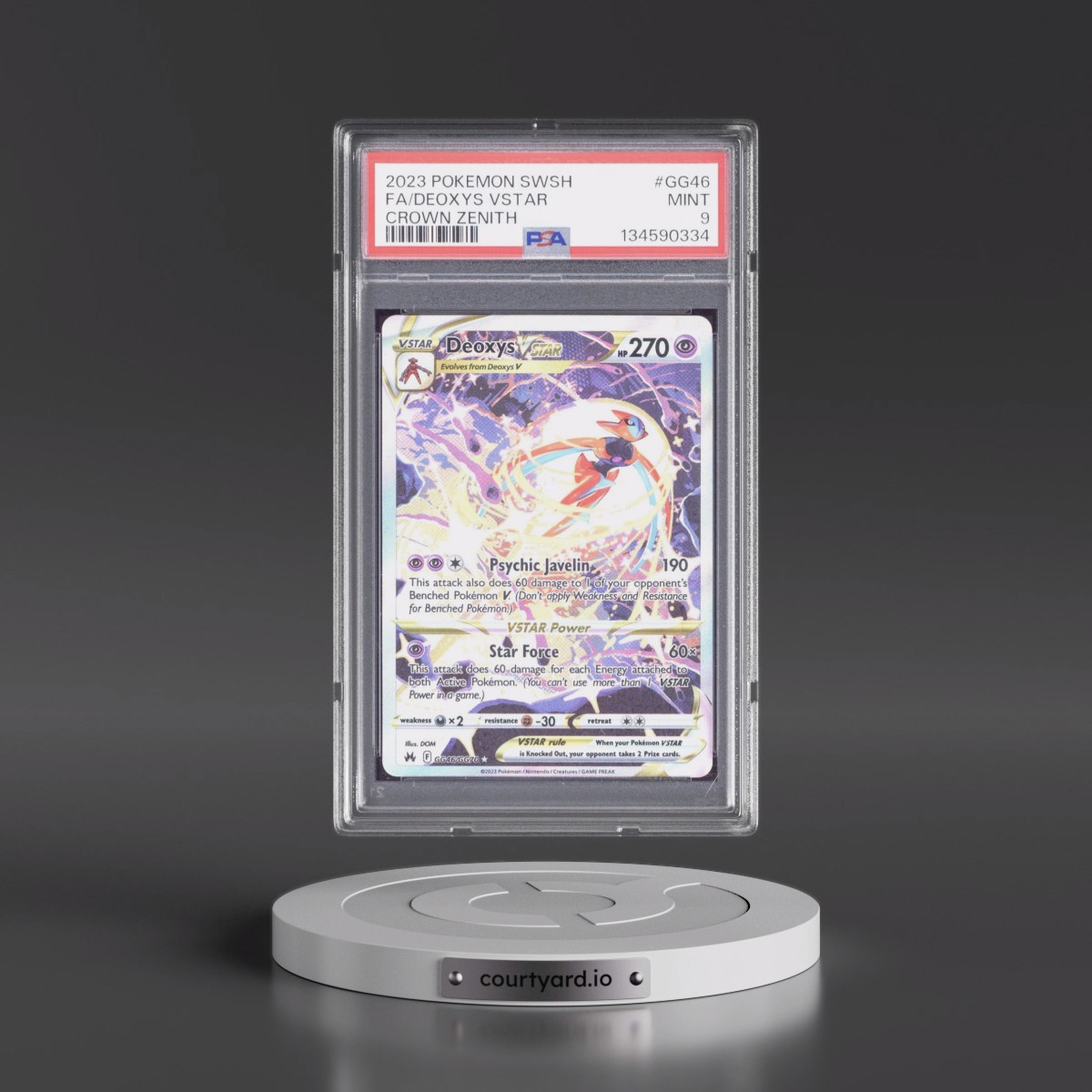 2023 Pokémon Sword and Shield Crown Zenith #GG46 Deoxys Vstar - Full Art (PSA 9 MINT)