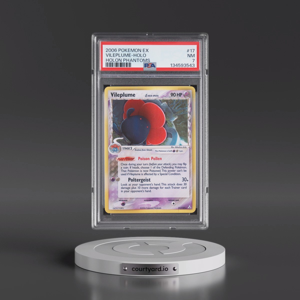 2006 Pokémon EX Holon Phantoms #17 Vileplume - Holo (PSA 7 NM)