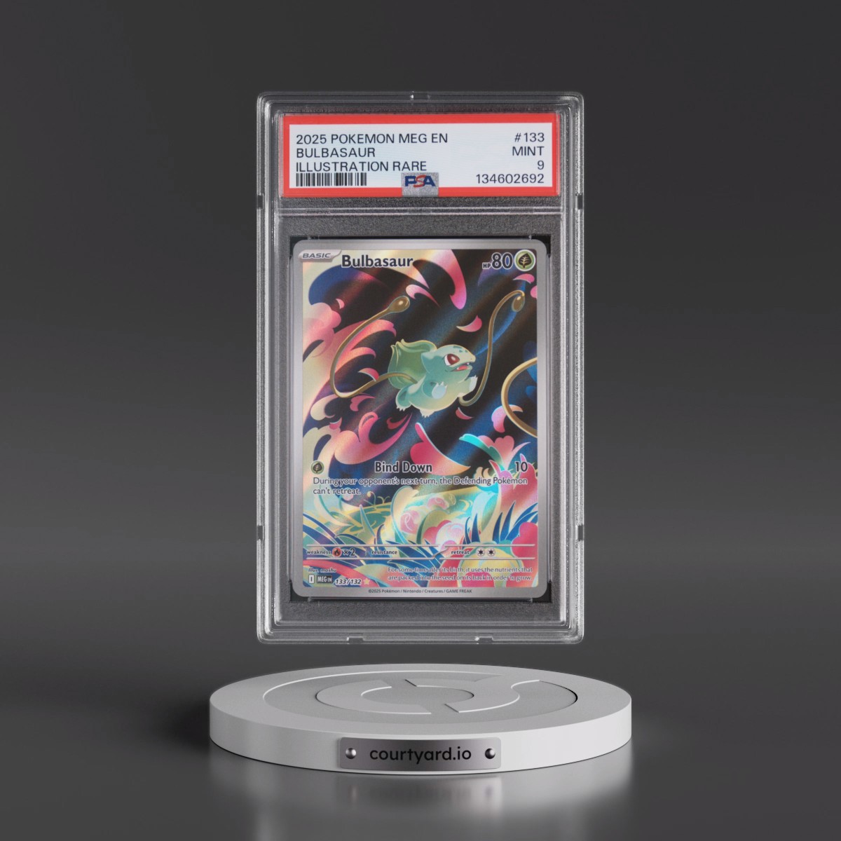 2025 Pokémon Meg EN-Mega Evolution #133 Bulbasaur - Illustration Rare (PSA 9 MINT)