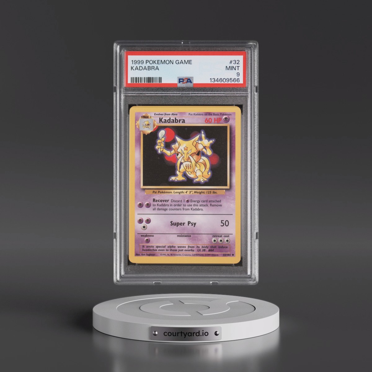 1999 kadabra pokemon card PSA 8 Near MINT Kadabra 32/102 Shadowless Uncommon 1st Edition Base 1999  Pokemon