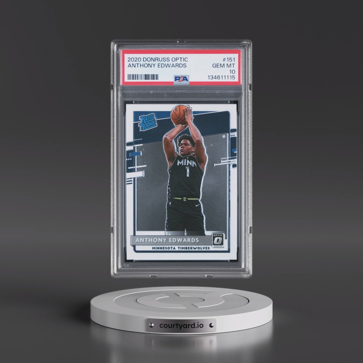 2020 Panini Donruss Optic #151 Anthony Edwards (PSA 10 GEM MINT)