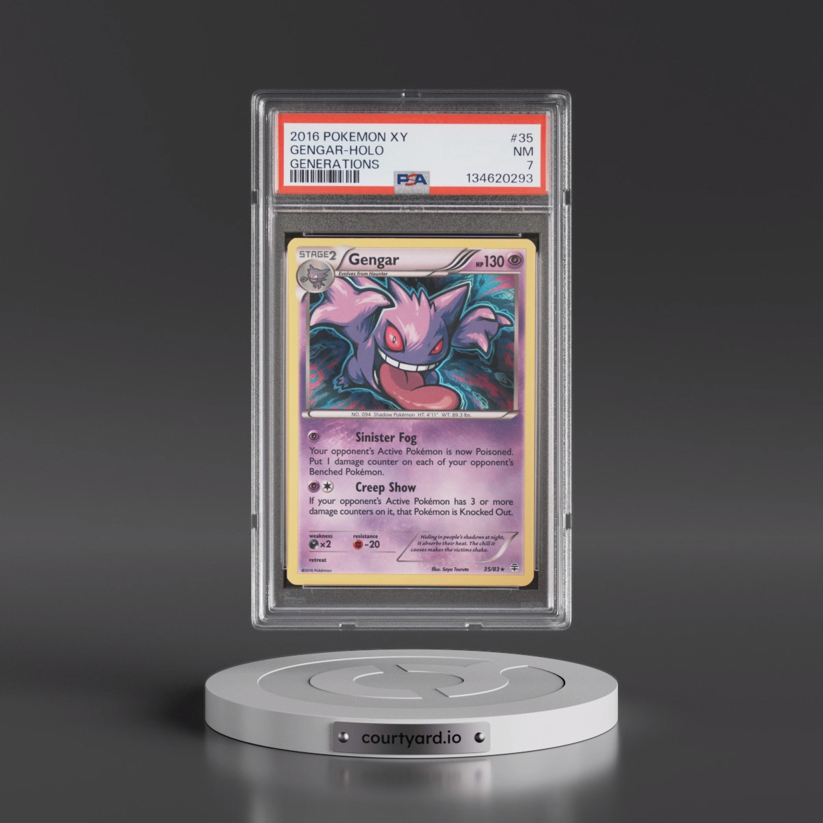 2016 Pokémon XY Generations #35 Gengar - Holo (PSA 7 NM)