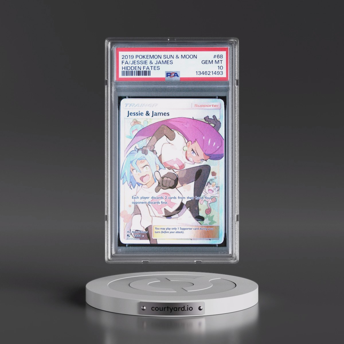 2019 Pokémon Sun & Moon Hidden Fates #68 Jessie & James - Full Art (PSA 10 GEM MINT)