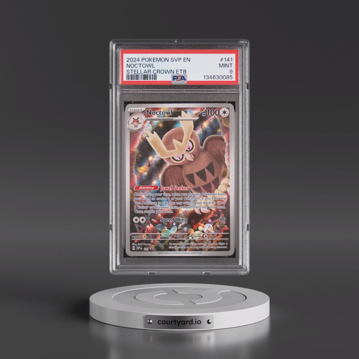 2024 Pokémon Svp EN-SV Black Star Promo #141 Noctowl - Stellar Crown Elite Trainer Box (PSA 9 MINT)
