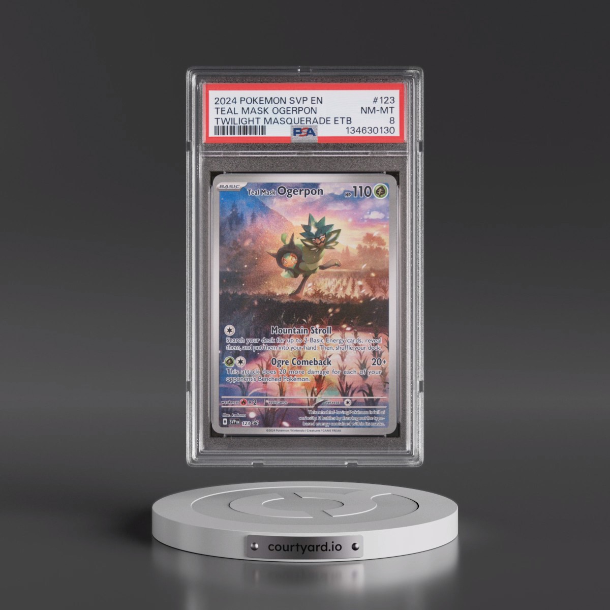 2024 Pokémon Svp EN-SV Black Star Promo #123 Teal Mask Ogerpon - Twilight Masquerade Elite Trainer Box (PSA 8 NM-MT)