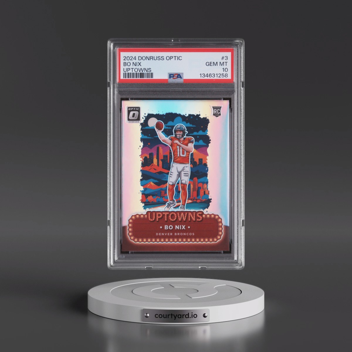 2024 Panini Donruss Optic Uptowns Bo Nix #3 PSA 10