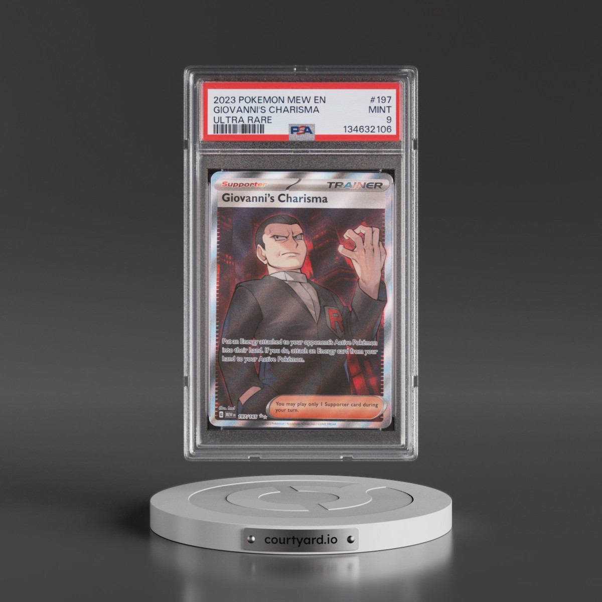 2023 Pokémon Mew EN-151 #197 Giovanni's Charisma - Ultra Rare (PSA 9 MINT)