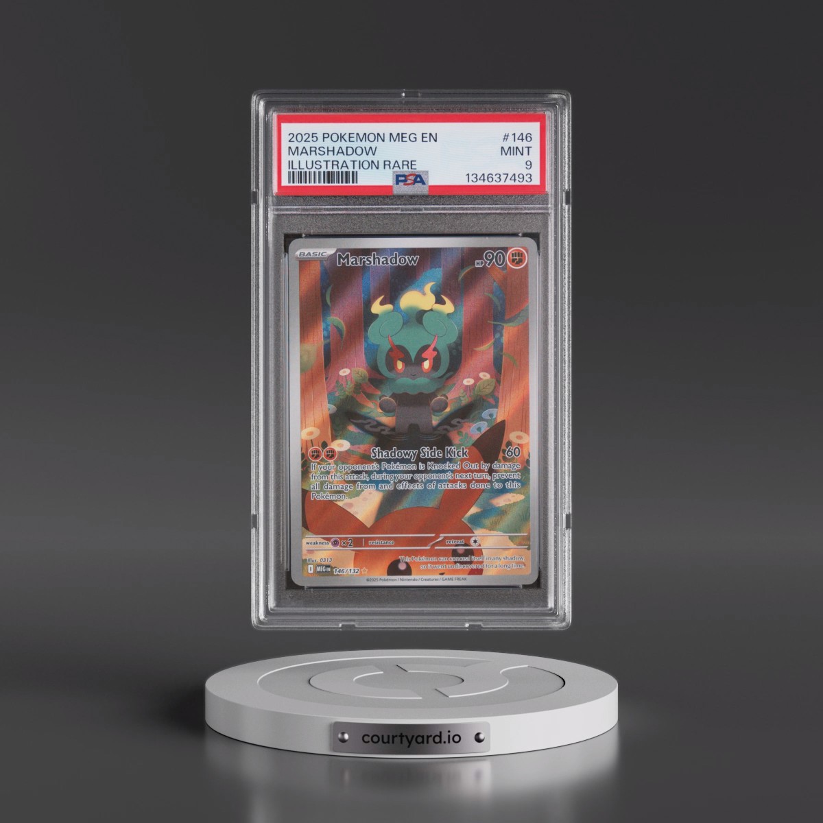 2025 Pokémon Meg EN-Mega Evolution #146 Marshadow - Illustration Rare (PSA 9 MINT)