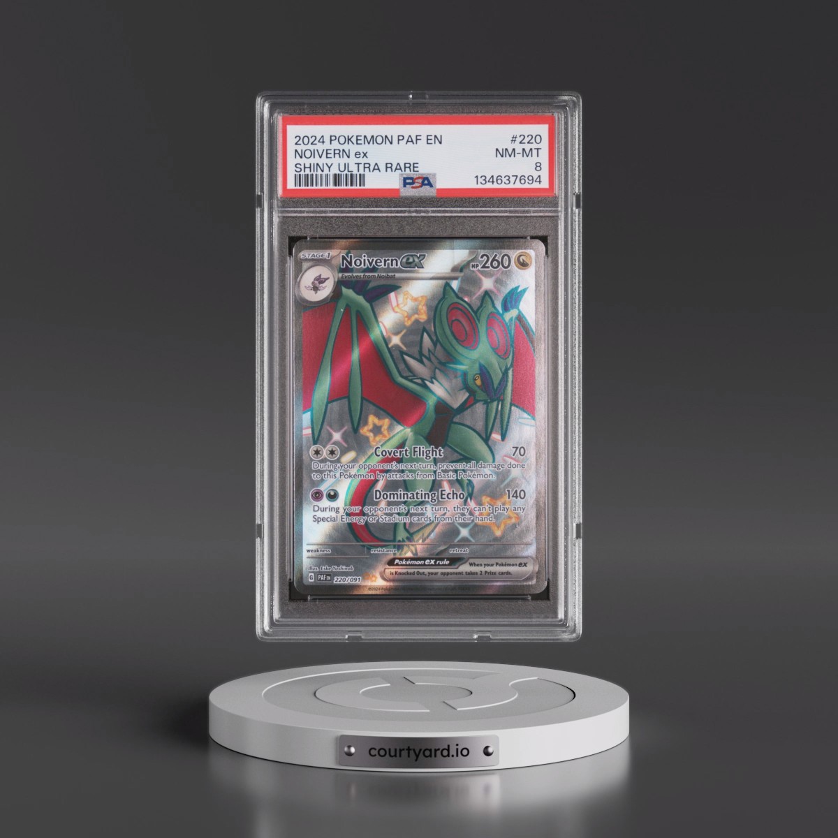 2024 Pokémon Paf EN-Paldean Fates #220 Noivern EX - Holo Shiny Ultra Rare (PSA 8 NM-MT)