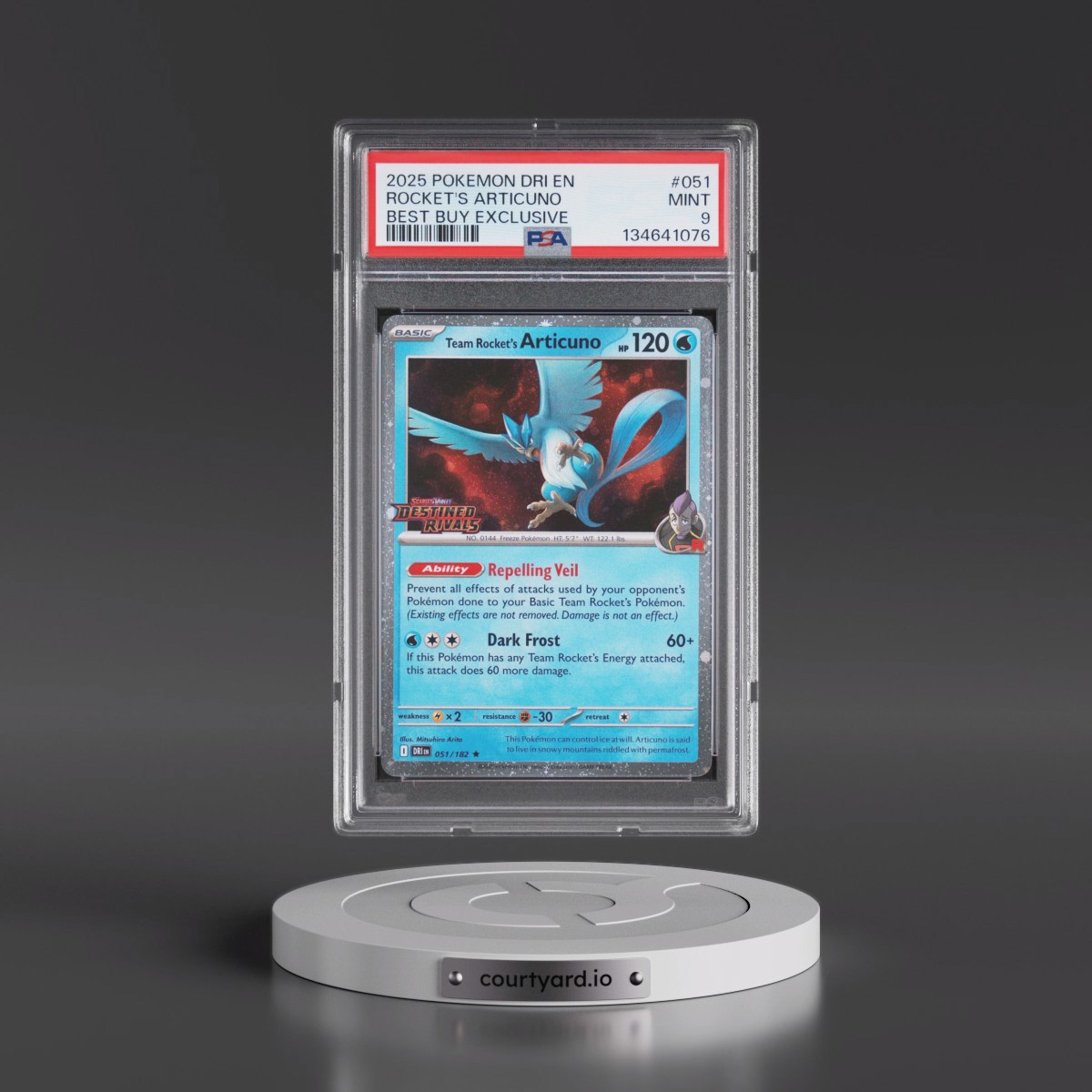 2025 Pokémon Dri EN-Destined Rivals #051 Team Rocket's Articuno - Best Buy Exclusive (PSA 9 MINT)
