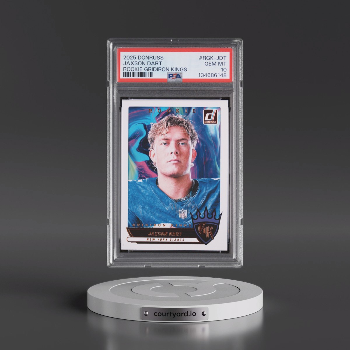 2025 Panini Donruss Rookie Gridiron Kings #RGK-JDT Jaxson Dart (PSA 10 GEM MINT)