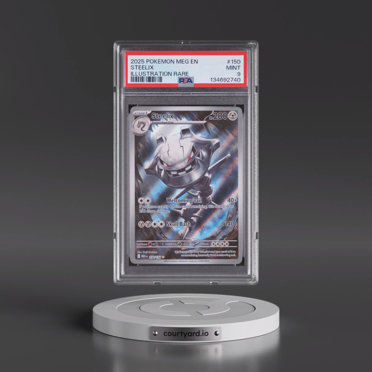 2025 Pokémon Meg EN-Mega Evolution #150 Steelix - Illustration Rare (PSA 9 MINT)