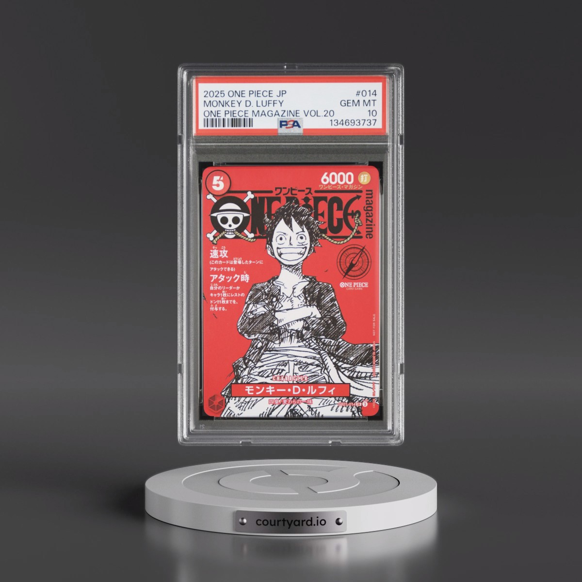 2025 One Piece Japanese Promos #014 Monkey D. Luffy - One Piece Magazine Vol.20 (PSA 10 GEM MINT)