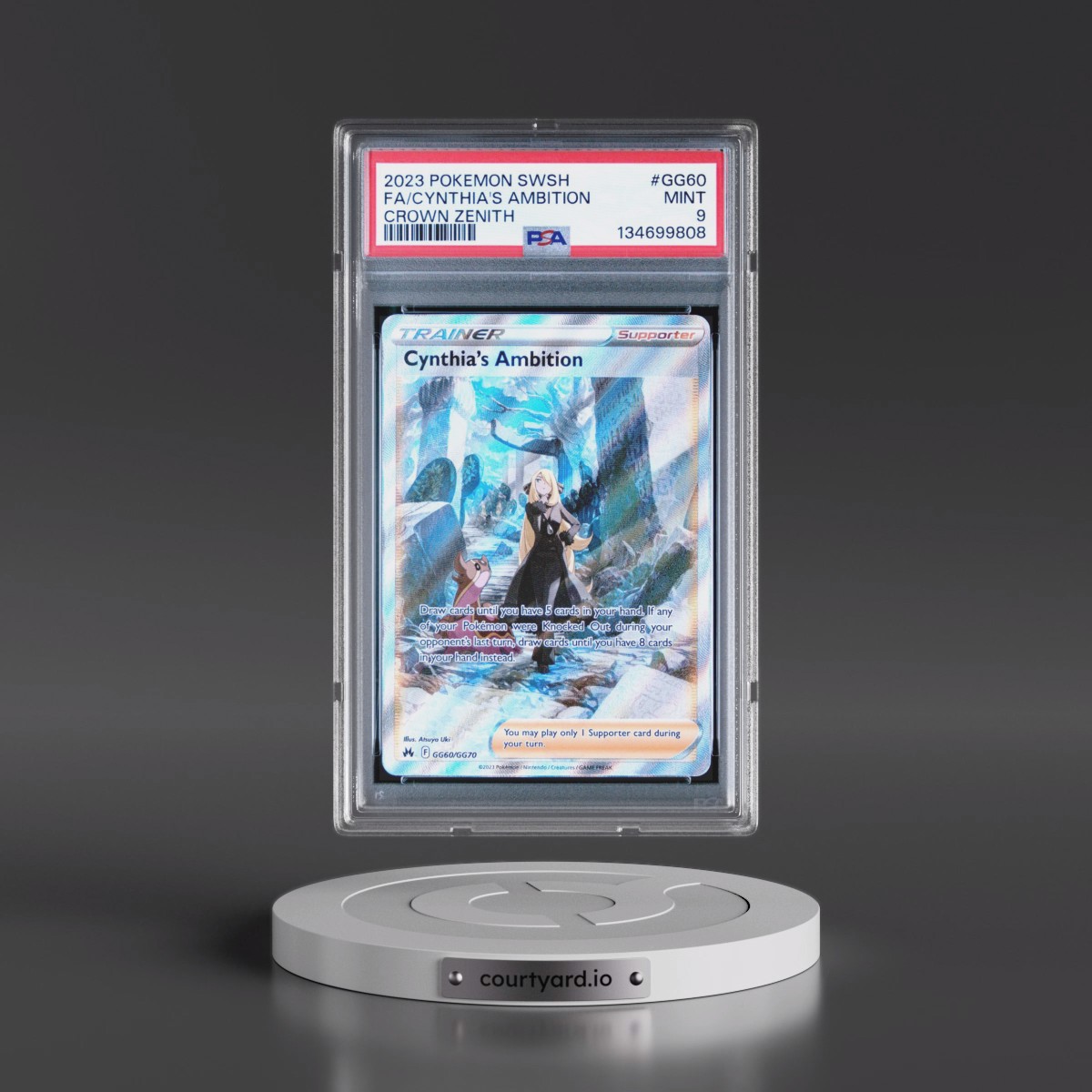 2023 Pokémon Sword and Shield Crown Zenith #GG60 Cynthia's Ambition - Full Art (PSA 9 MINT)
