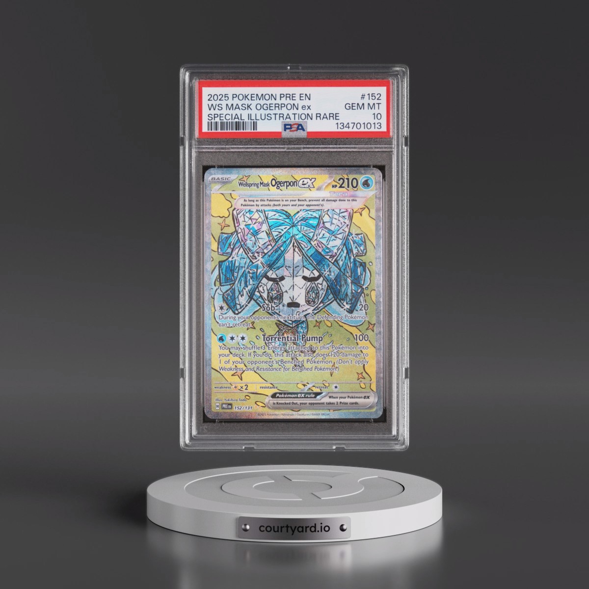 2025 Pokémon Pre EN-Prismatic Evolutions #152 Wellspring Mask Ogerpon EX - Holo Special Illustration Rare (PSA 10 GEM MINT)