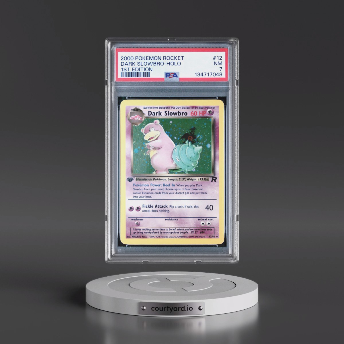 2000 Pokémon Rocket #12 Dark Slowbro - 1st Edition Holo (PSA 7 NM)